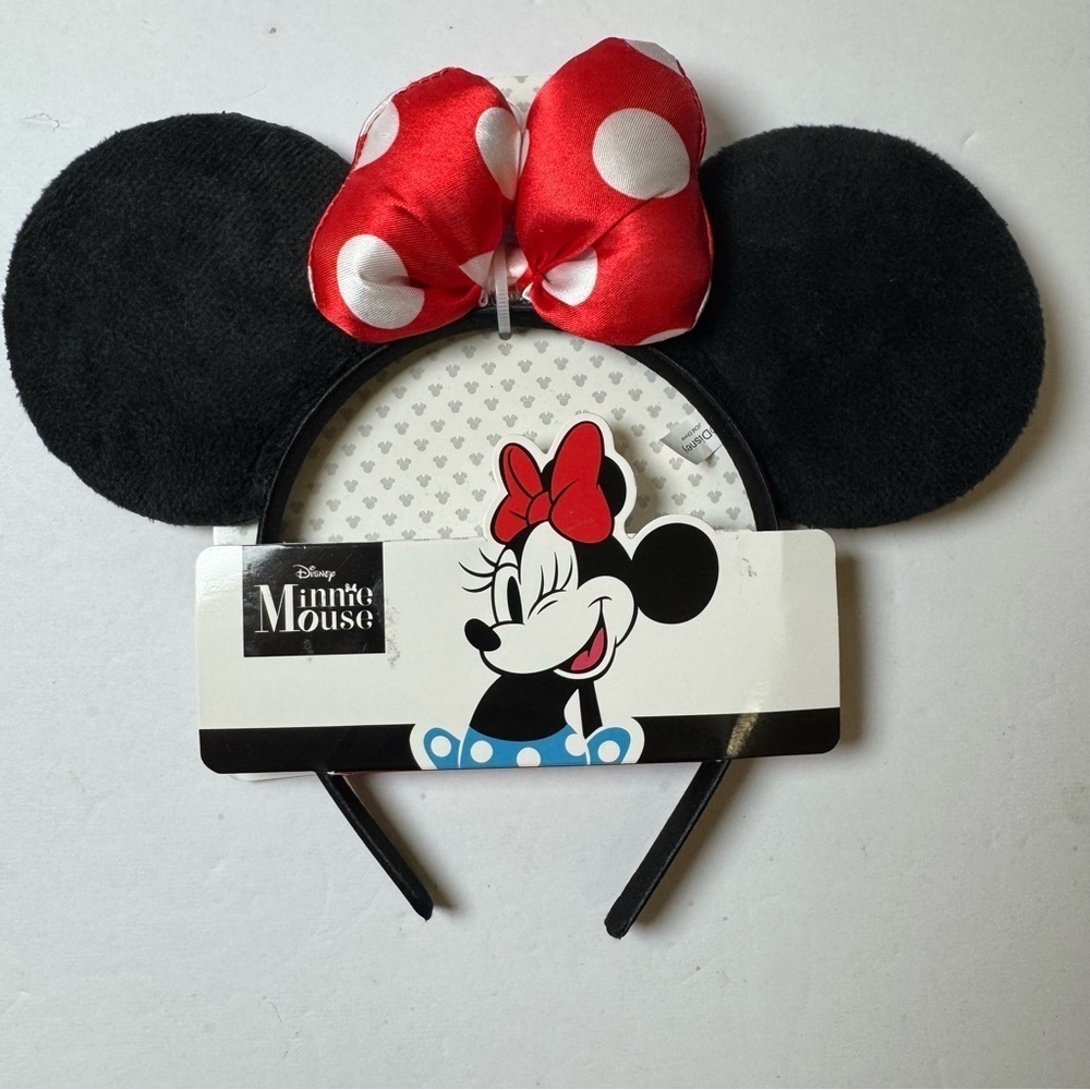 Disney Minnie Mouse Red Polka Dot Bow Ears Headband